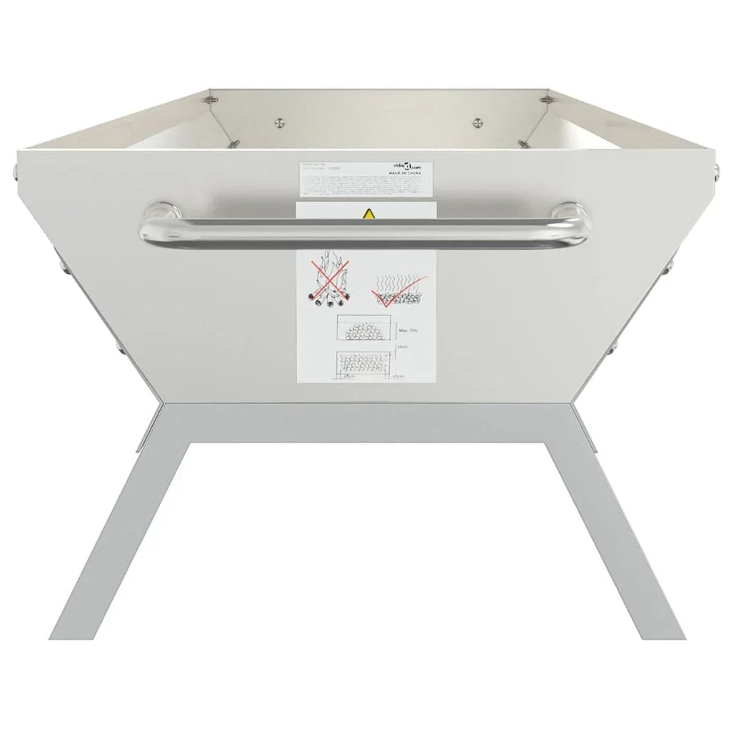 Bandeja Para Barbacoa Acero Inoxidable Plateado 118x42x30,5 Cm Vidaxl