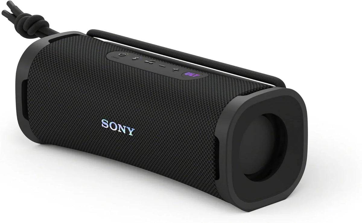 Sony ULT Field 5, Powerful Bluetooth Portable Speaker, 25 H Battery, 2 ULT Power Sound Modes, Water and Dust Resistant, 360 Lights, Removable Shoulder Strap, Compact, Black