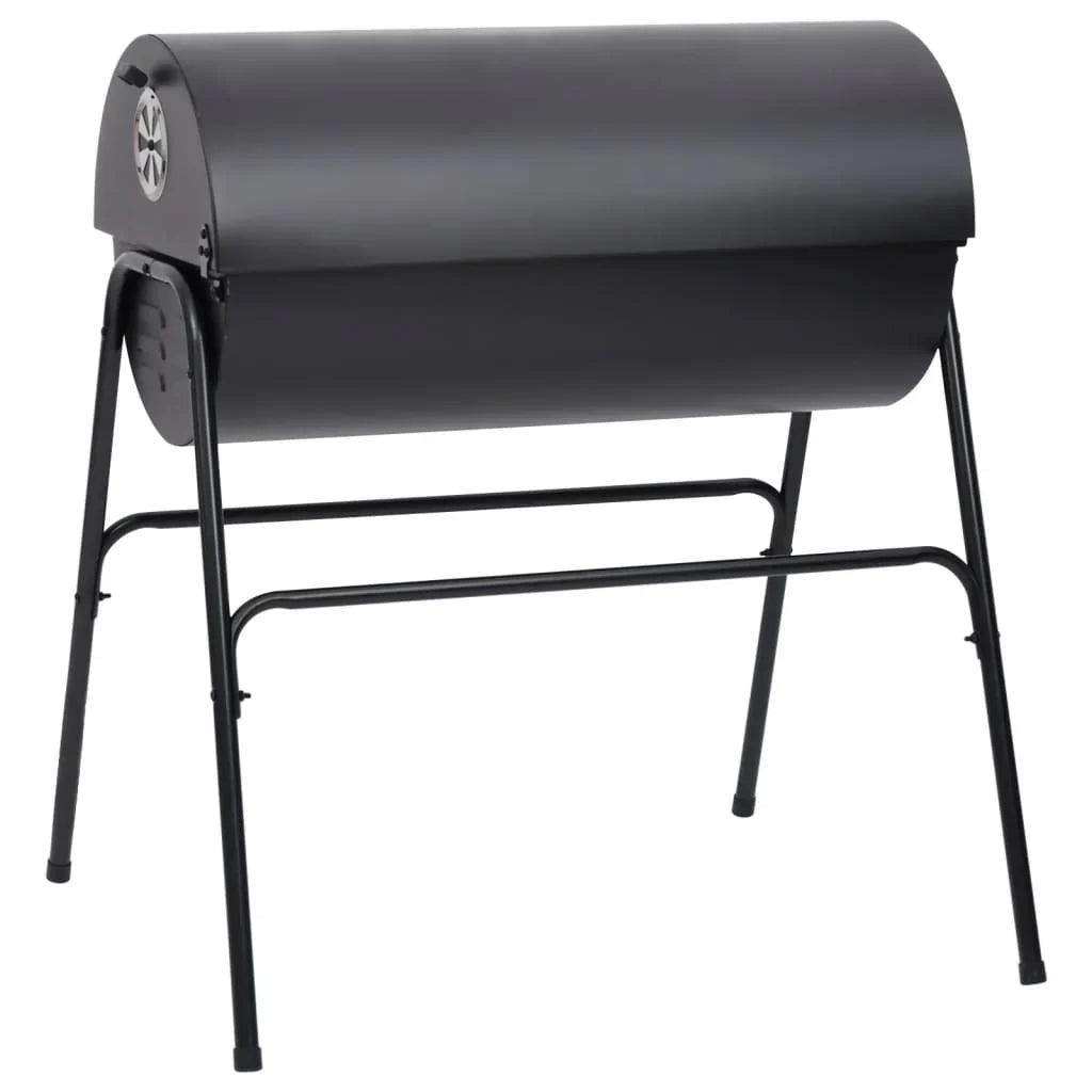 2026 Parrilla con 2 rejillas de cocción negra – Barbacoa portátil de 80x95x90 cm en acero