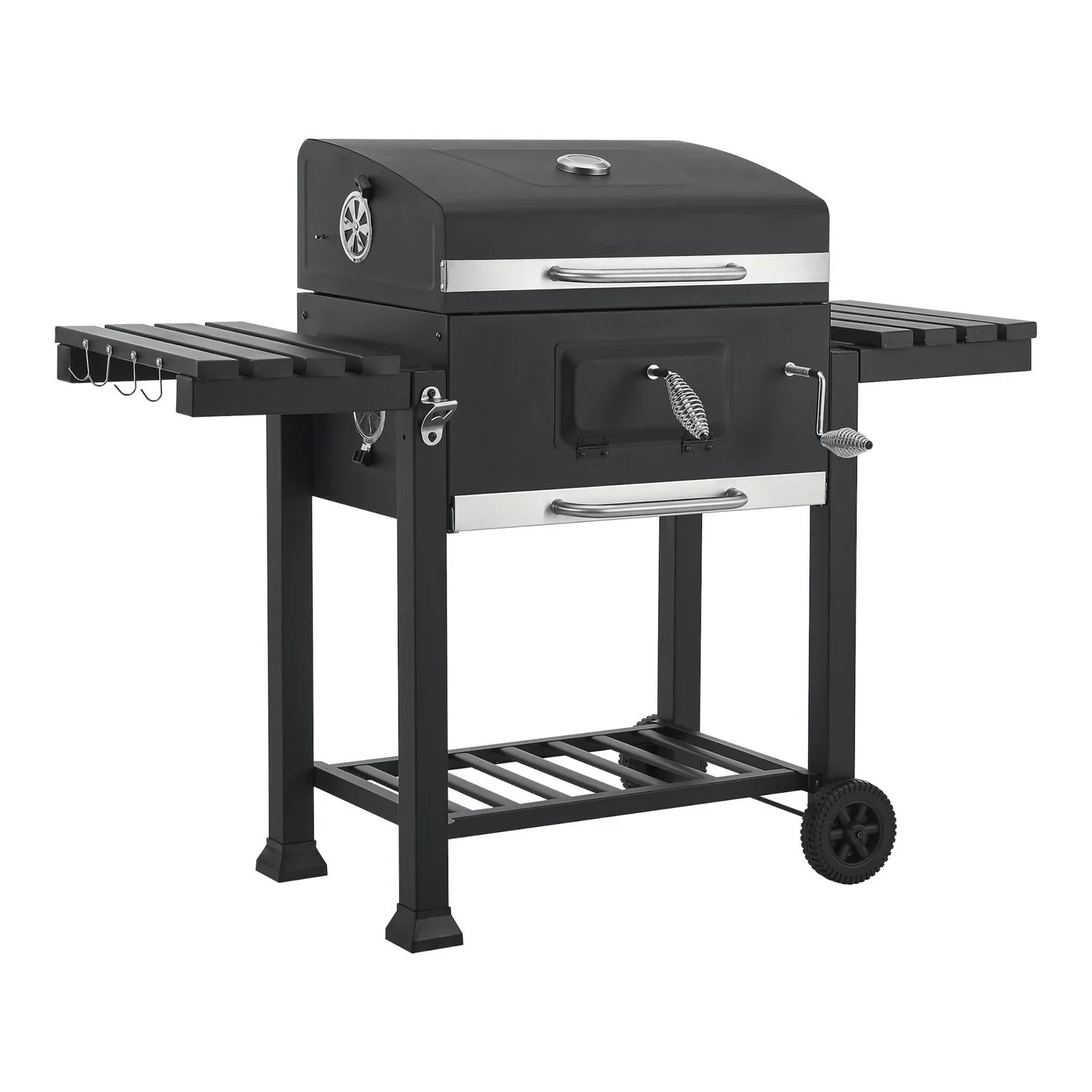 Barbacoa De Carbón Arnad Con 2 Estantes Acero 105x135x48cm - Negro [casa.pro]
