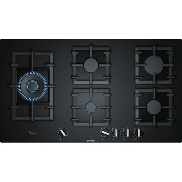Placa de Gas Bosch PPS9A6B90 Serie 6 – 90 cm de Vidrio Templado Negro
