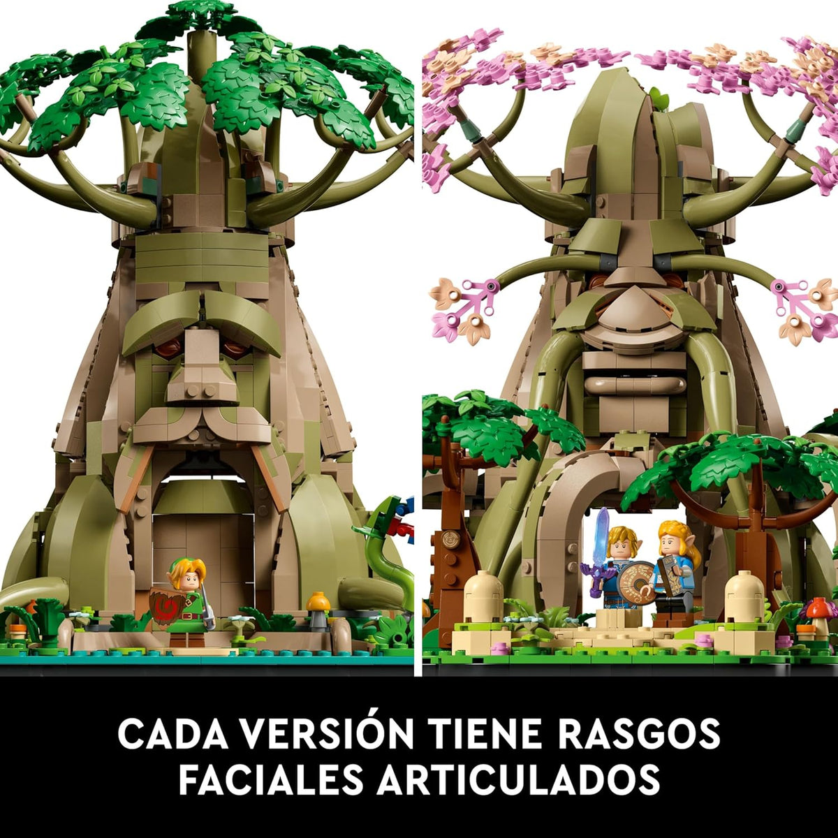 The Legend of Zelda Gran Árbol Deku “2 en 1”, Kit de Maquetas para Adultos con Zelda y 3 Minifiguras de Link, Regalo para Fans de los Videojuegos Ocarina of Time y Breath of The Wild 77092