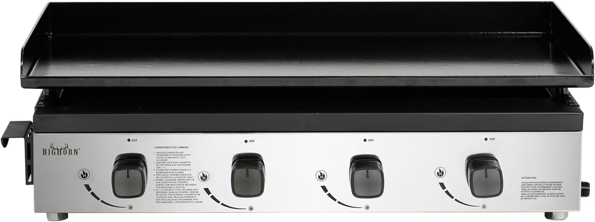 BIGHORN Plancha Grill - Barbacoa de gas – Tabletop – Portátil – 4 Quemadores