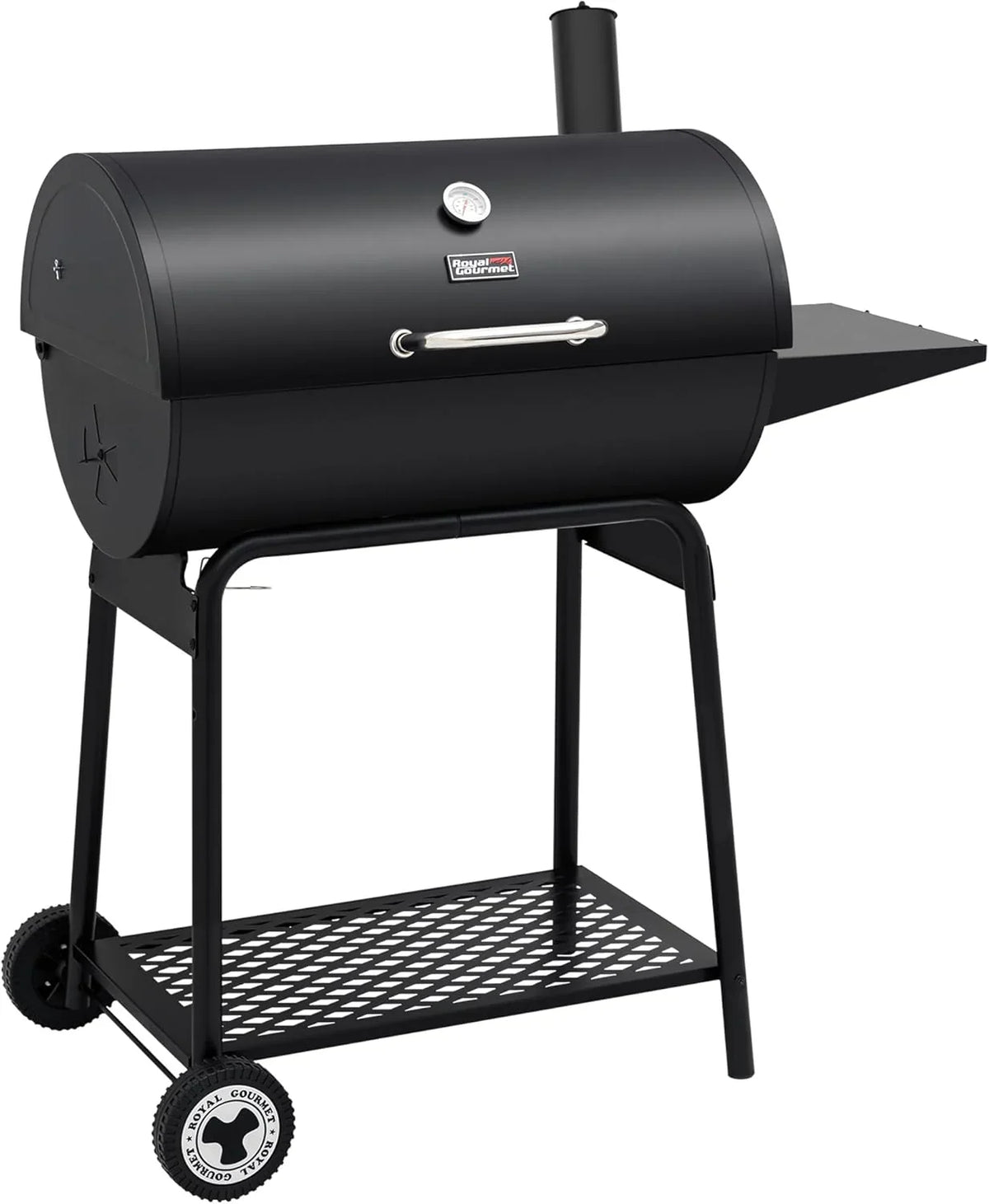 2026 Parrilla de carbón Royal Gourmet CC1830 de 30 pulgadas con mesa lateral, barbacoa exterior con 627 pulgadas cuadradas de espacio de cocción para jardín, terraza y fiestas, color negro