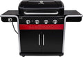 Gas2Coal® Barbacoa híbrida: barbacoa de gas y carbón de tres quemadores, acabado en negro.