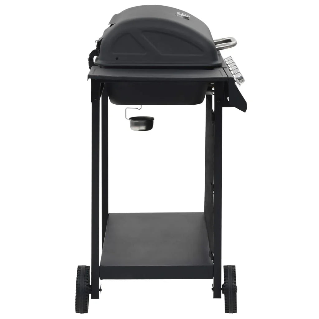 Barbacoa Portátil De Gas Con 6 Zonas De Cocción Negra De Acero Vidaxl