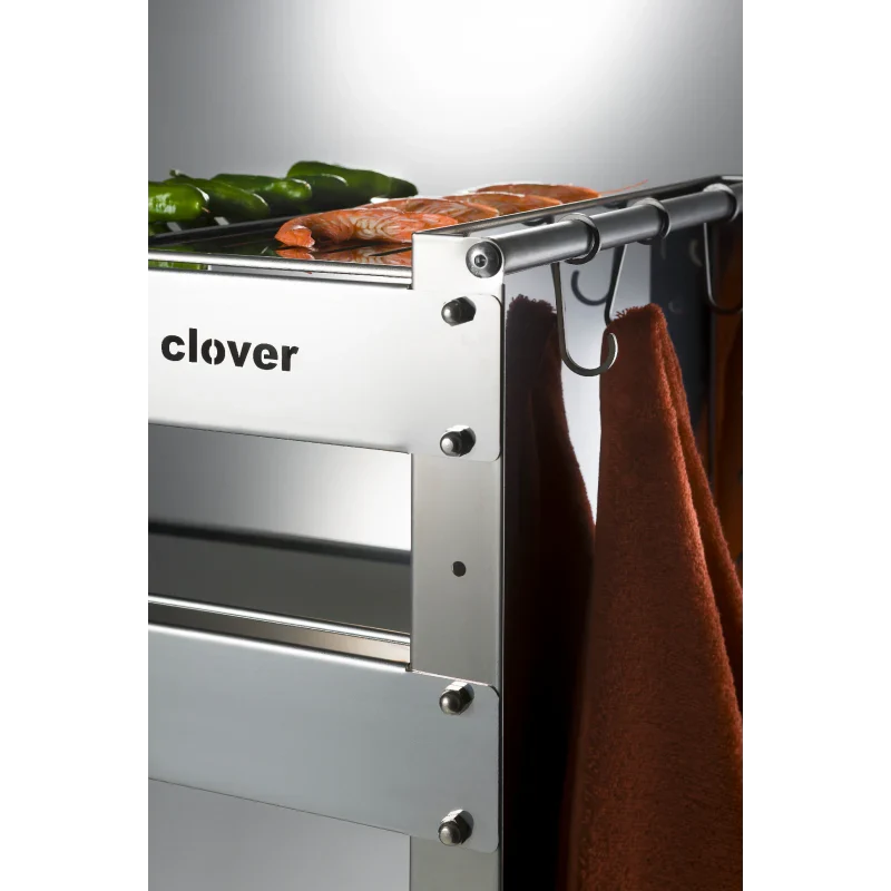 Barbacoa De Carbón Con Ruedas Clover En Acero Inoxidable,,