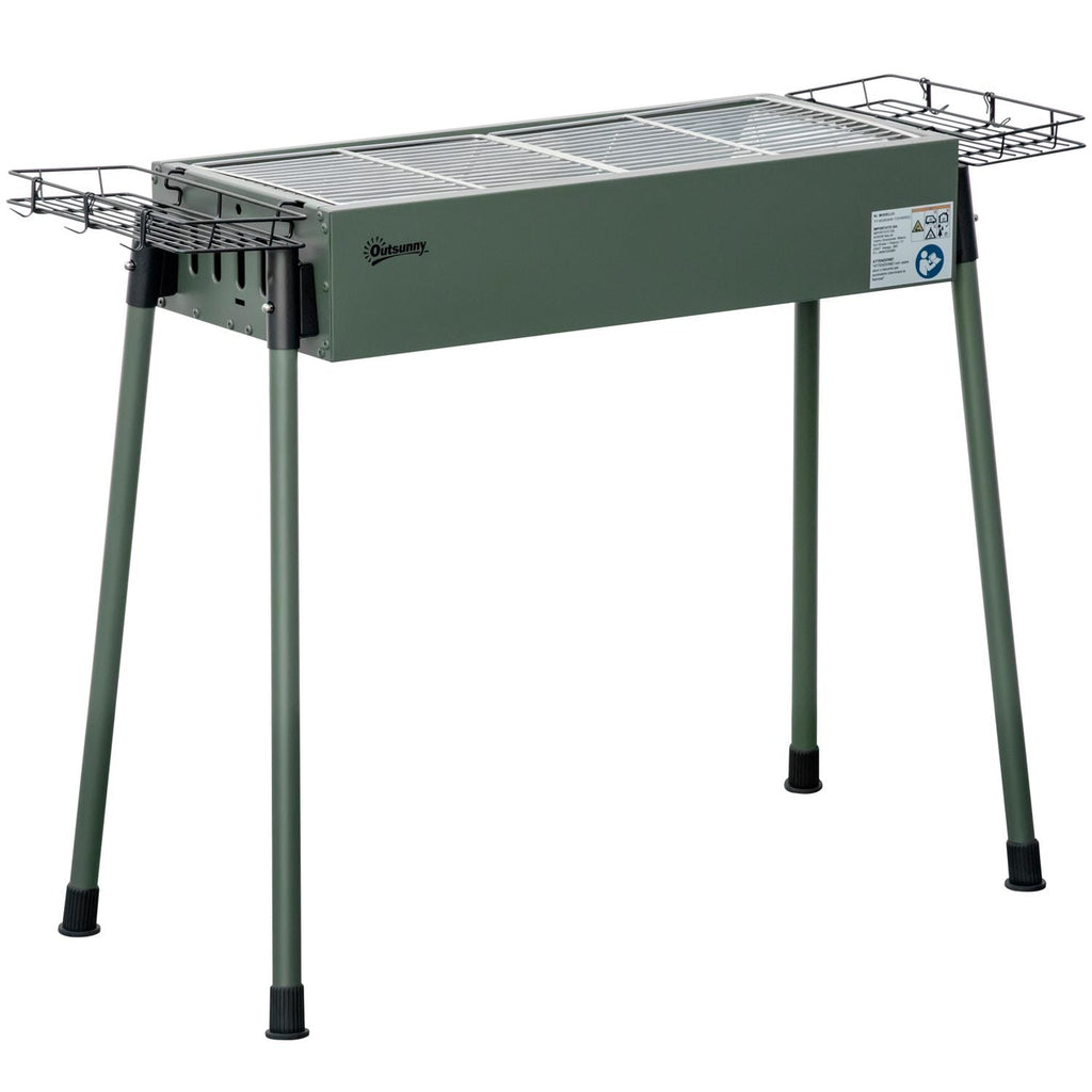 Barbacoa Carbón De Acero Inoxidable Metal 94x39x70 Cm-outsunny.verde