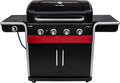 Gas2Coal® Barbacoa híbrida: barbacoa de gas y carbón de tres quemadores, acabado en negro.
