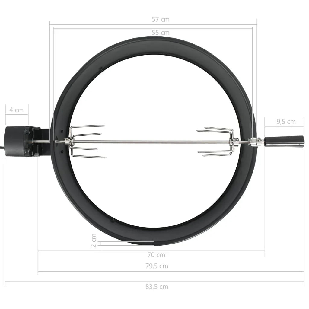 Kit De Anillo Asador De Barbacoa Negro 57 Cm Vidaxl
